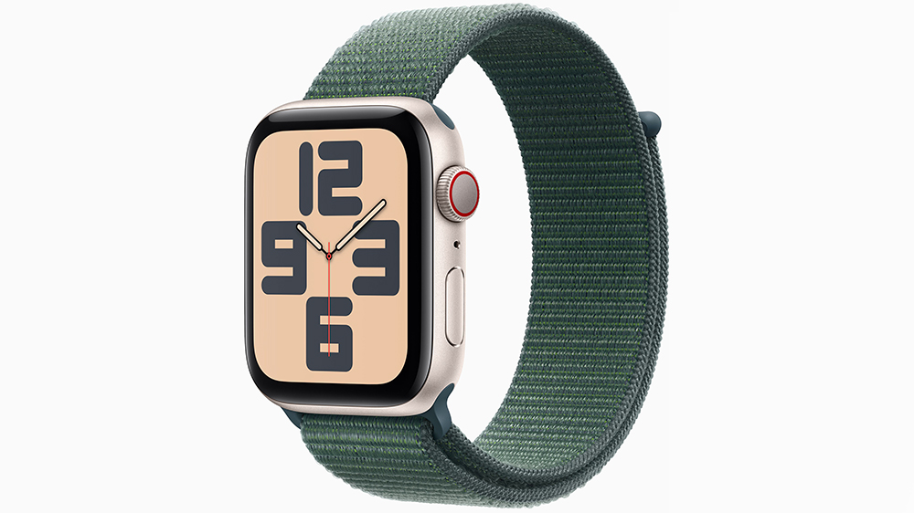 Apple Watch SE GPS + Cellular 44mm Starlight Aluminium Case with Lake Green Sport Loop_01