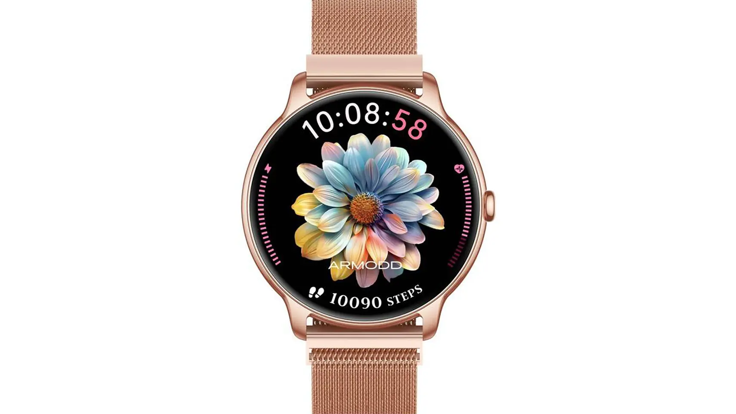 Chytr&eacute; hodinky ARMODD Slim rose gold, kovov&yacute; + silikonov&yacute; řem&iacute;nek