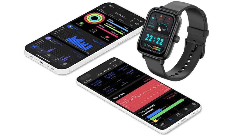 Smart hodinky Carneo Versa HR+ black a dva mobilné telefóny s aplikáciou Carneo FIT_03