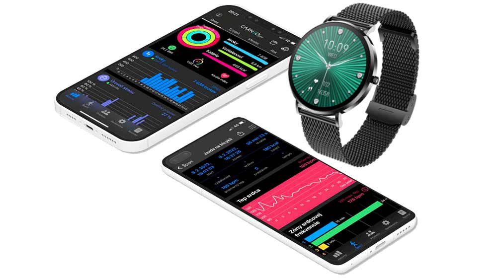 Smart hodinky Carneo Phoenix HR+ 2nd gen., 2 mobilné telefóny s aplikáciou Carneo FIT_05