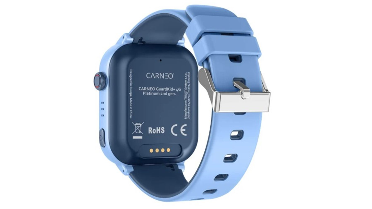Detské smart hodinky Carneo GuardKid+ 4G Platinum 2nd gen. AI modré zozadu