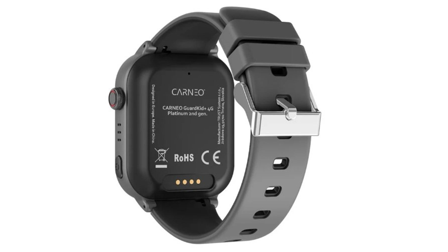 Dětské chytré hodinky Carneo GuardKid+ 4G Platinum 2nd gen. AI černé zezadu
