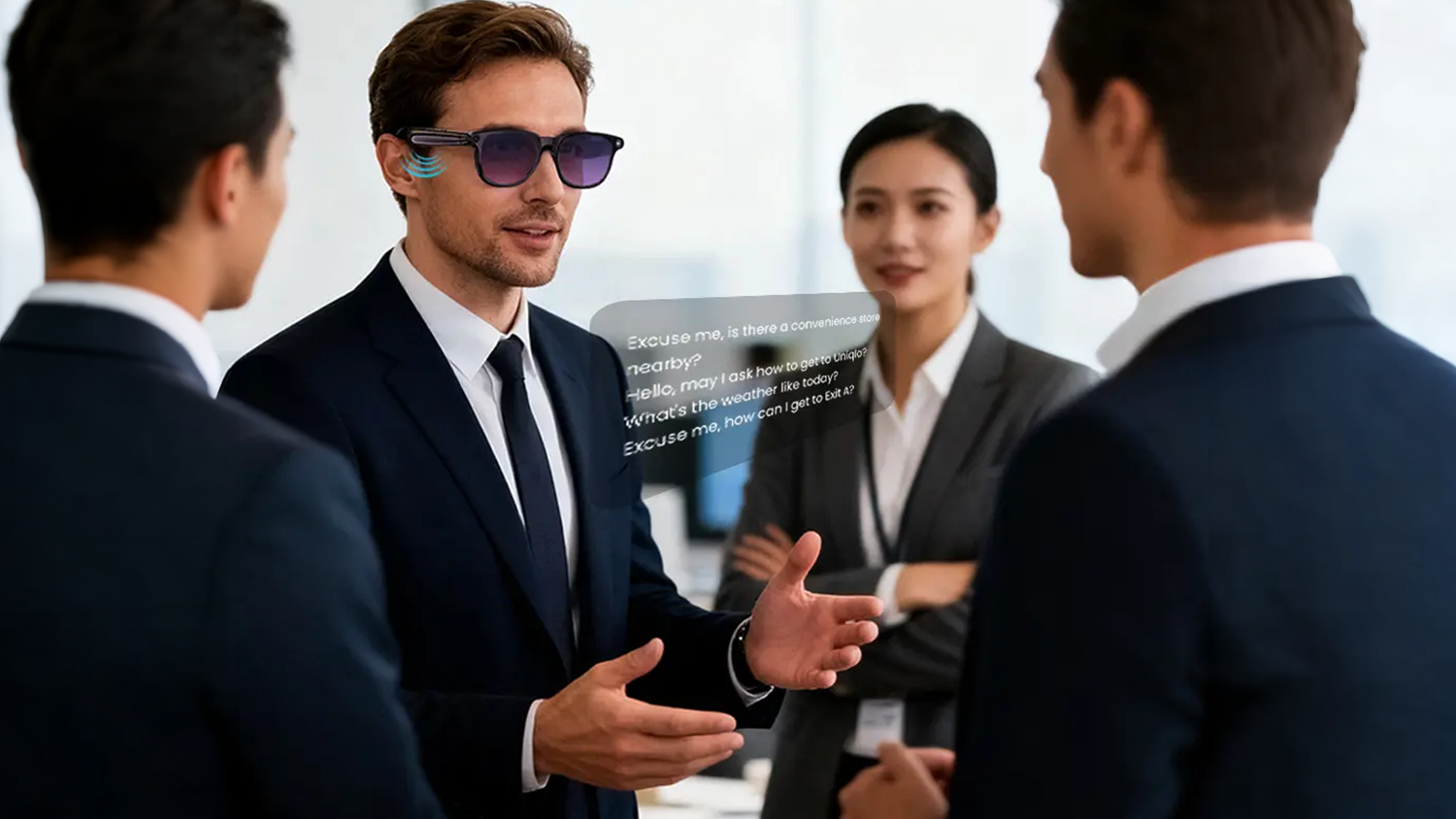 Muž na pracovn&iacute; schůzce s br&yacute;lemi Colmi A2 AI na oč&iacute;ch