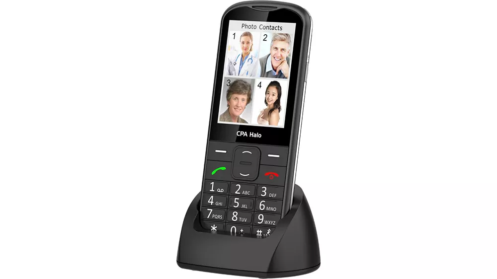 Nabíjecí stanice a mobilní telefon HALO 28 Senior CPA Black_03
