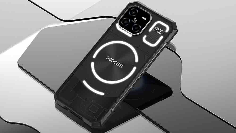 Sivá grafika v pozadí s mobilom Doogee Blade GT Ultra_05