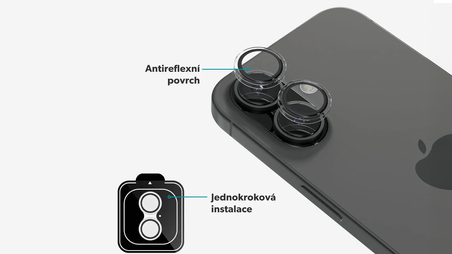 Ochrann&eacute; sklo Epico Camera glass na iPhonu 17