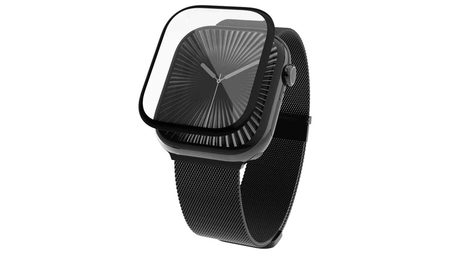 Ochranné sklo Epico SlimCeramic 3D pro Apple Watch vyobrazeno na hodinkách
