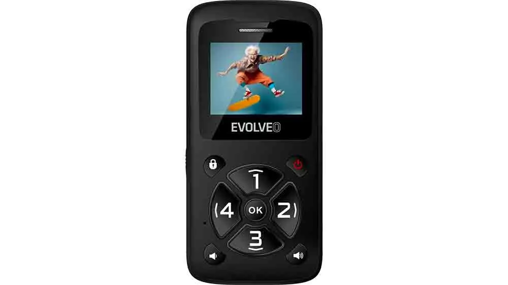 Mobilní telefon Evolveo EasyPhone ID Black přední strana