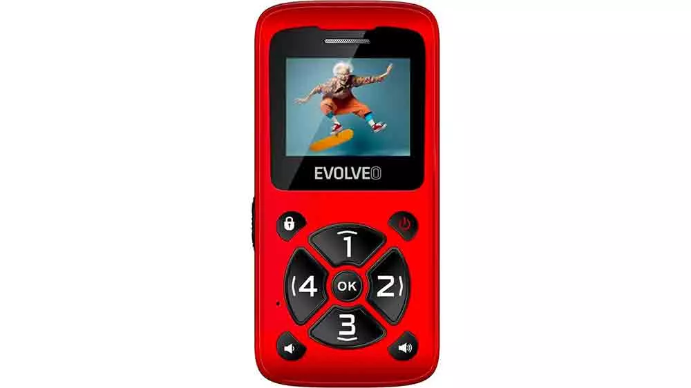 Mobilní telefon Evolveo EasyPhone ID Red přední strana