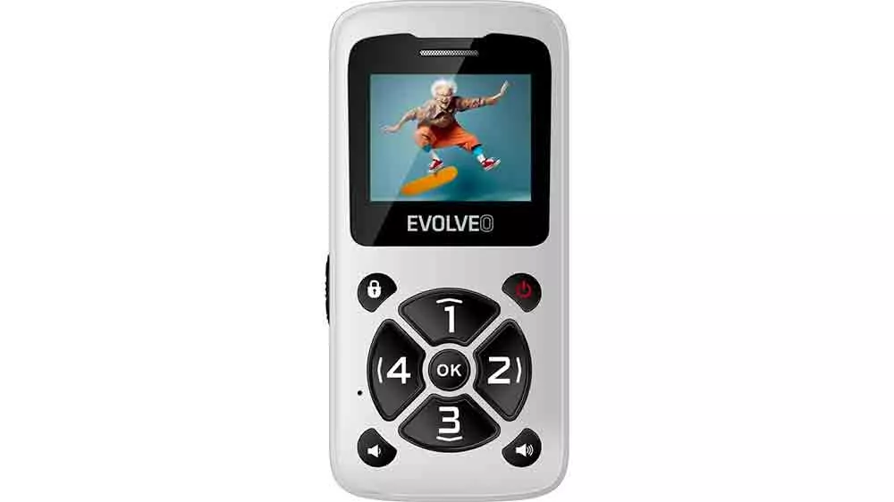 Mobilní telefon Evolveo EasyPhone ID White přední strana