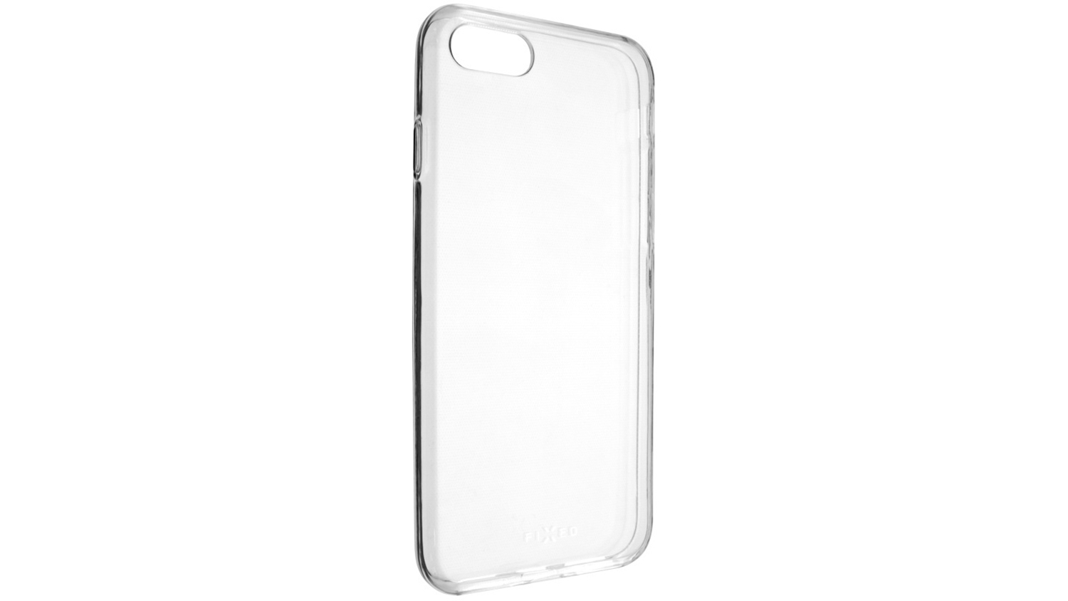 Kryt na mobil FIXED Story Slim FIXTCC-100 clear na b&iacute;l&eacute;m pozad&iacute; zobrazuj&iacute;c&iacute; průhledn&yacute; design produktu