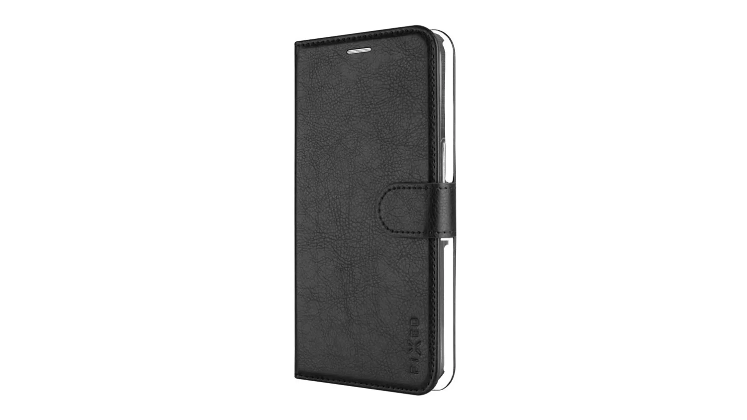 Flipov&eacute; pouzdro FIXED Opus pro Motorola Edge 60/Fusion 5G čern&eacute; předn&iacute; pohled