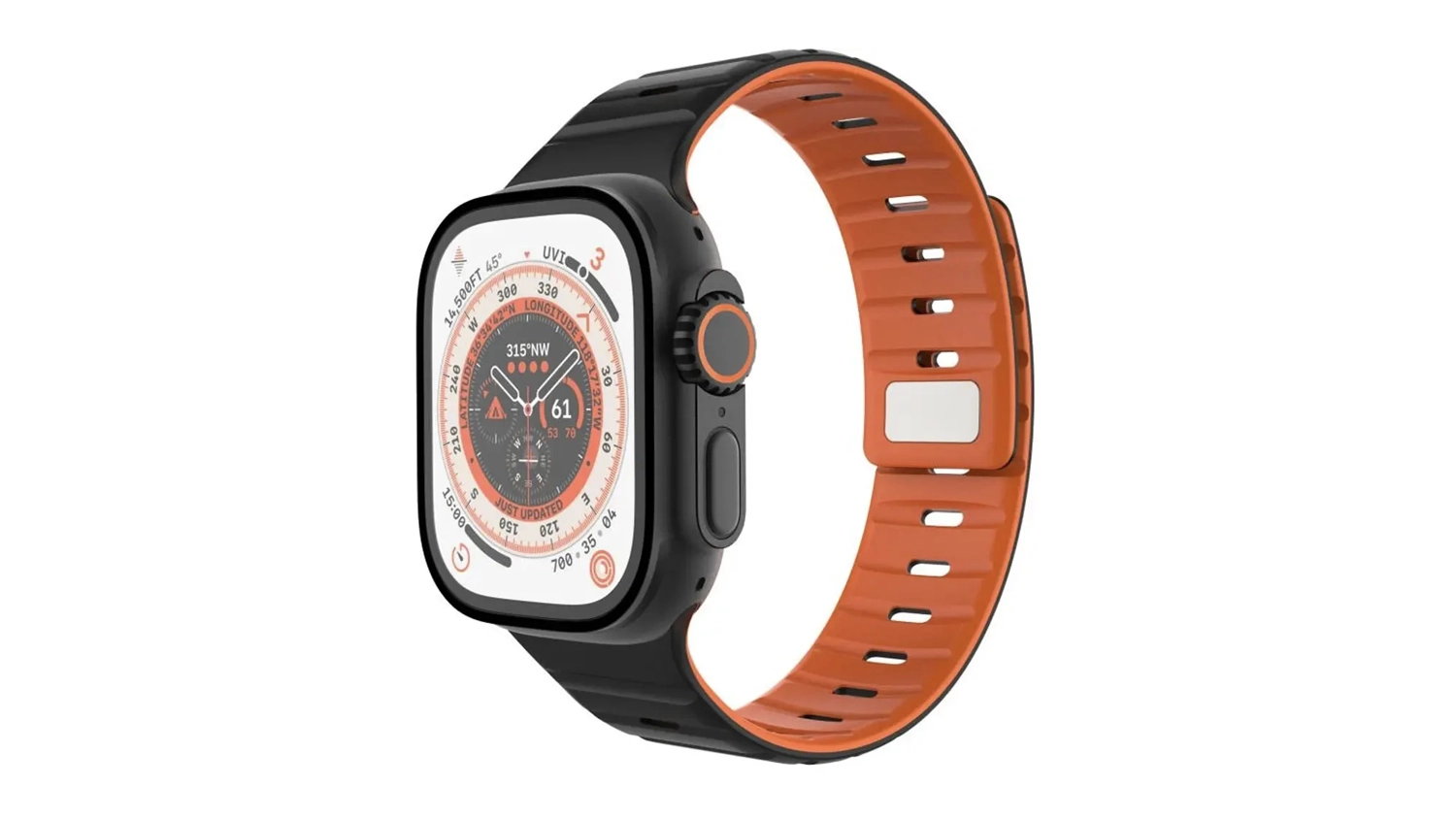 Řemínek na hodinky FIXED Magnetic pro Apple Watch 44-49mm black boční pohled