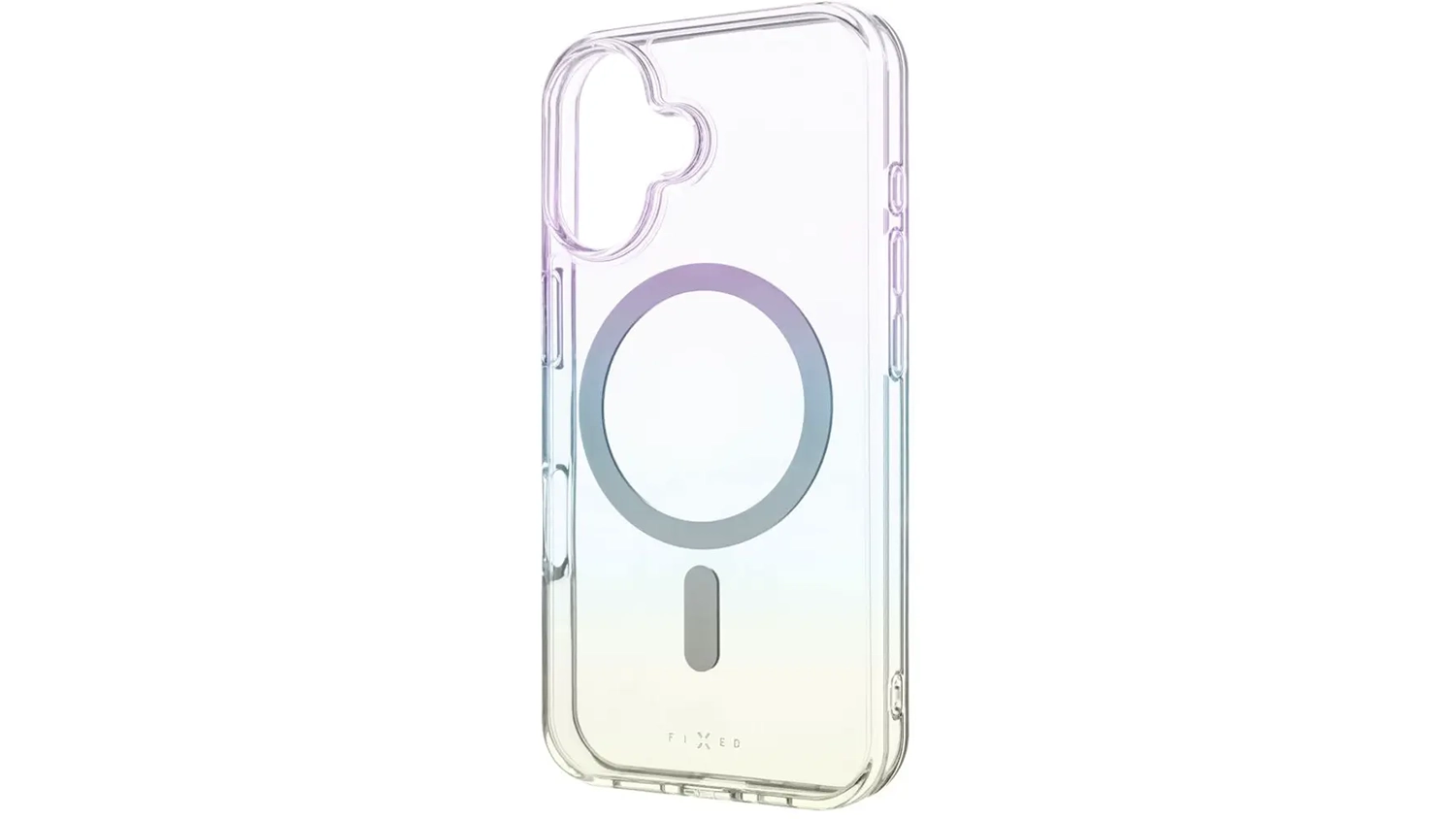 Kryt na mobil Fixed MagRainbow iPhone 16 duhový zadní pohled