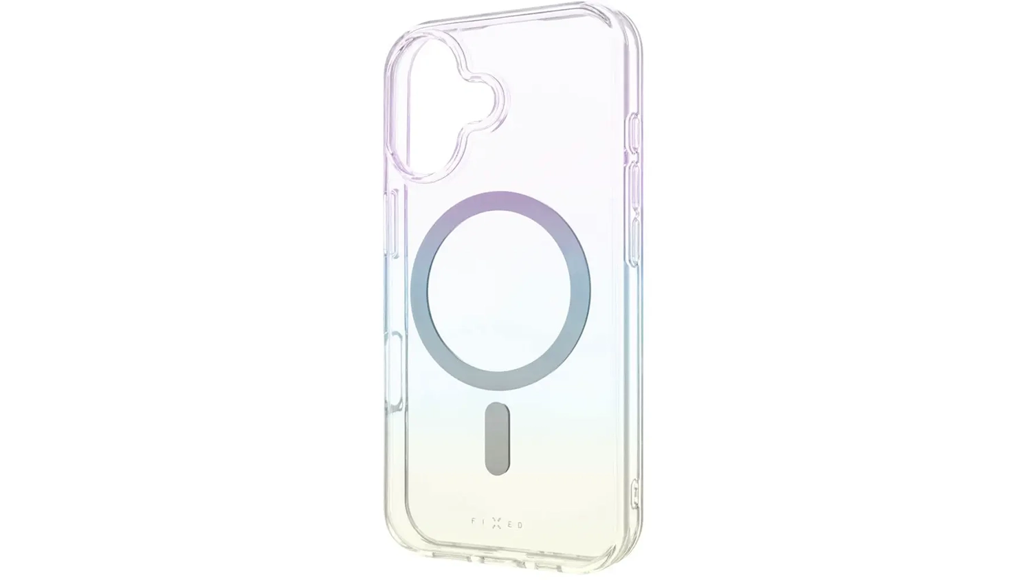 Kryt na mobil Fixed MagRainbow iPhone 17 duhový zadní pohled