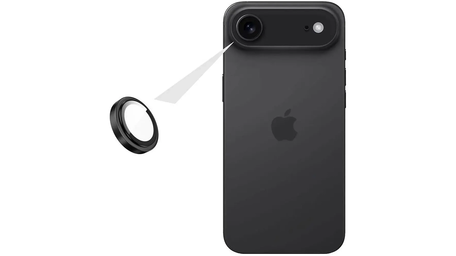 Ochrann&eacute; sklo Fixed Camera Glass iPhone Air zobrazen&eacute; nad čočkami iPhonu