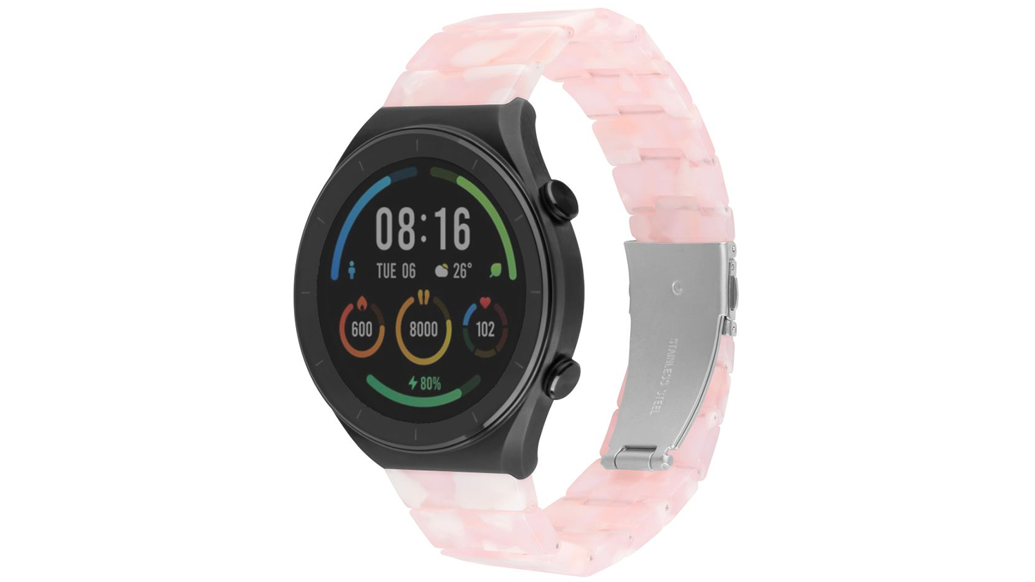 Řemínek k hodinkám Fixed Resin Strap Quick Release 20 mm Pink