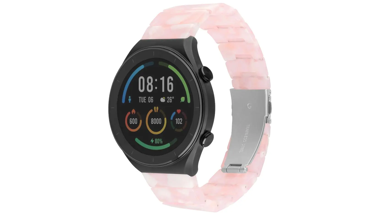 Řemínek k hodinkám Fixed Resin Strap Quick Release 22 mm Pink