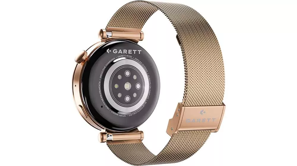 Zadn&iacute; strana hodinek Garett Rose Gold Mesh Steel_04