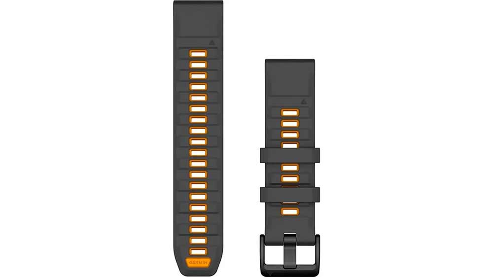 Řem&iacute;nek na hodinky Garmin QuickFit 22, Graphite/Orange Silicone_01