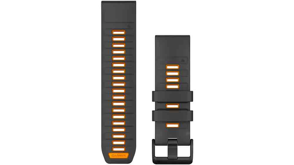 Řemínek na hodinky Garmin QuickFit 26, Graphite/Orange Silicone_01