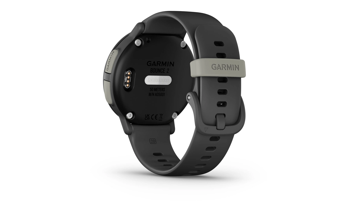 Zadní strana dětských hodinek Garmin Bounce 2