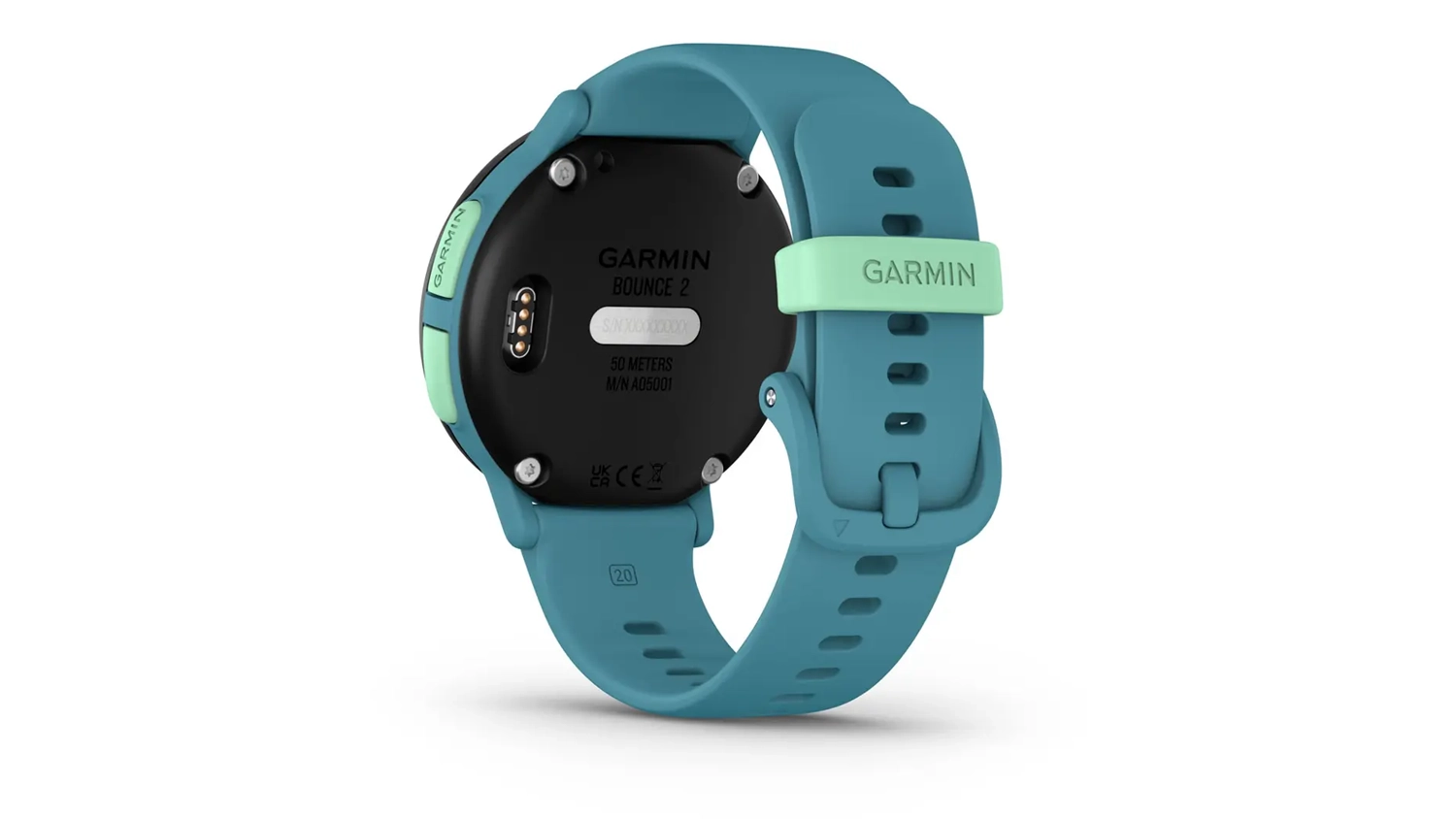 Zadní strana dětských hodinek Garmin Bounce 2