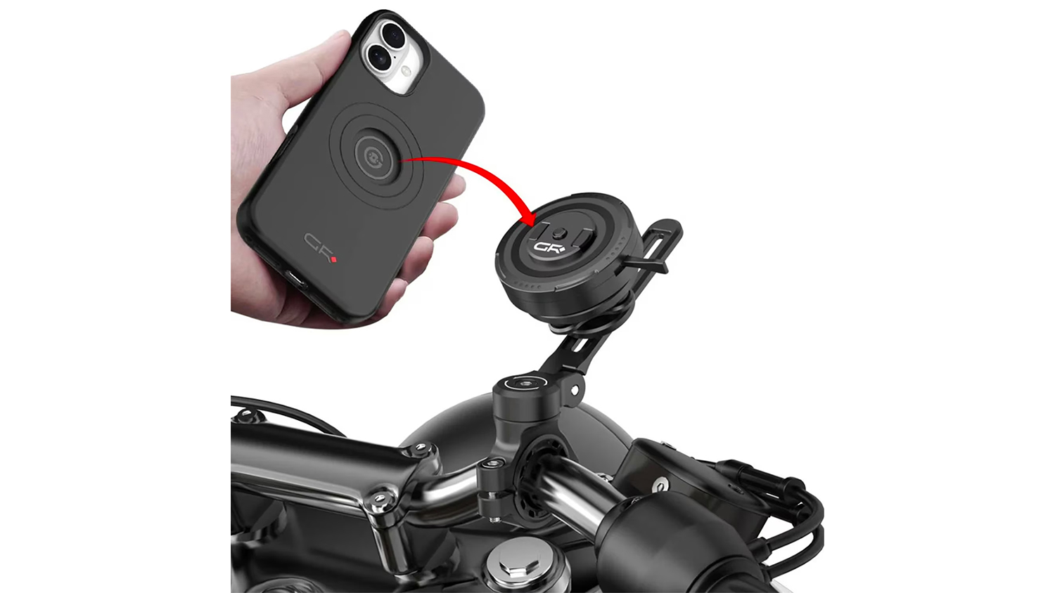 Přichycení telefonu na držák