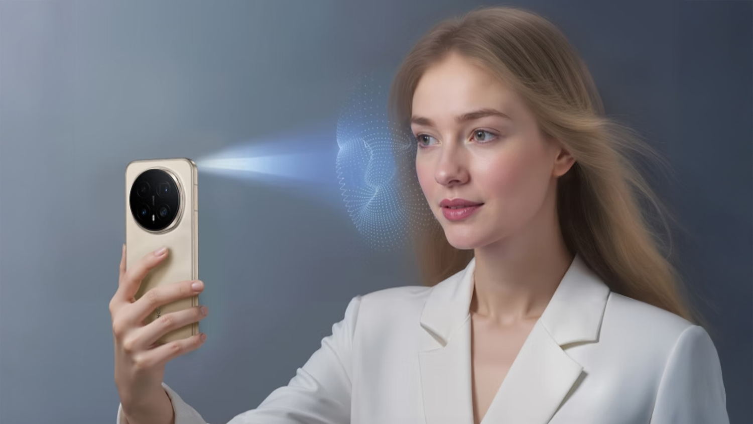 Žena odemyká telefon HONOR pomocí rozpoznání obličeje