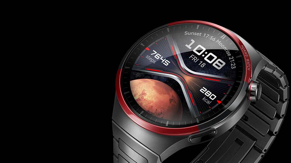 Detailní pohled na displej chytrých hodinek Huawei Watch 4 PRO – Space Edition_03