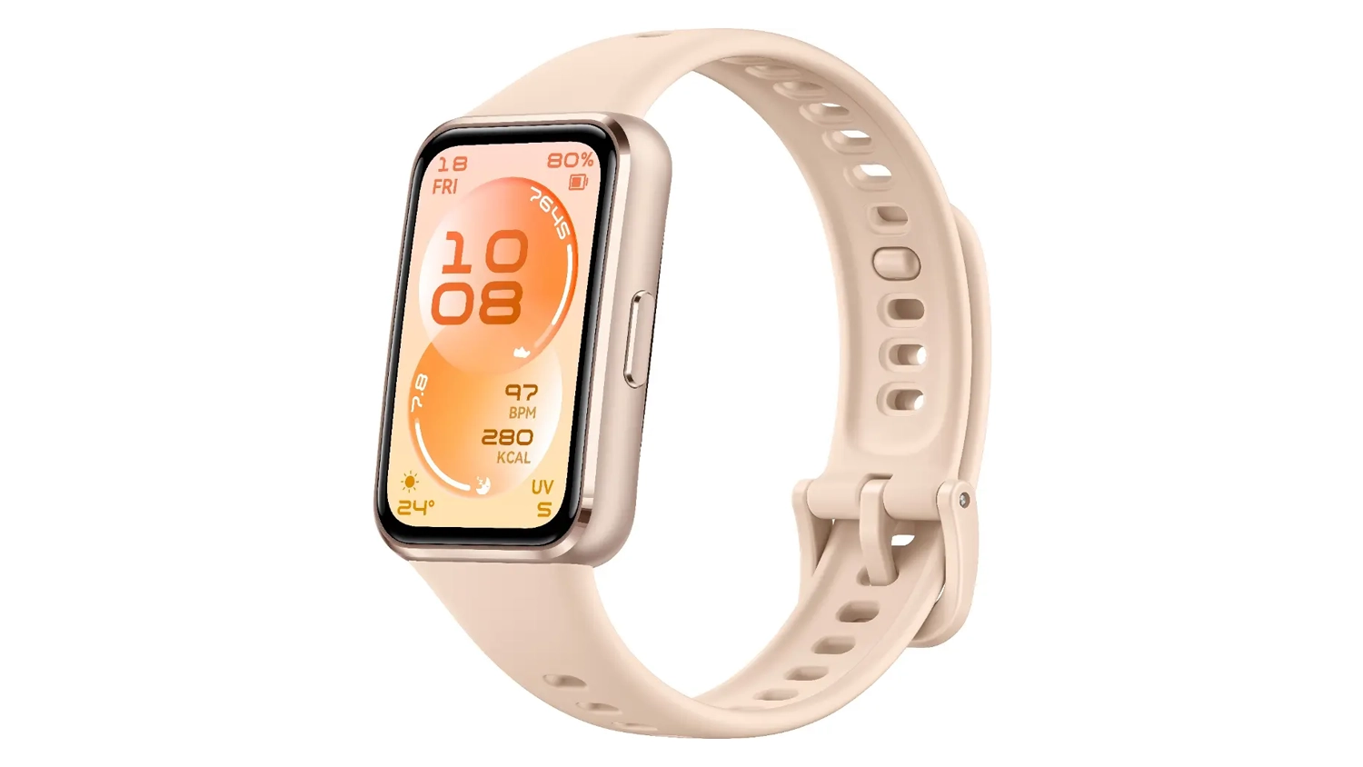 Chytrý náramek Huawei Band 11 Fluoroelastomer béžový přední šikmý pohled