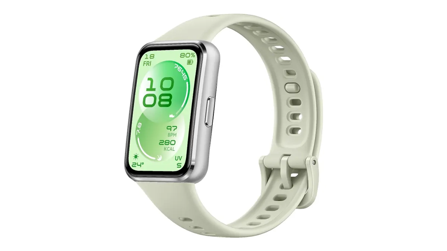 Chytrý náramek Huawei Band 11 Fluoroelastomer zelený přední šikmý pohled