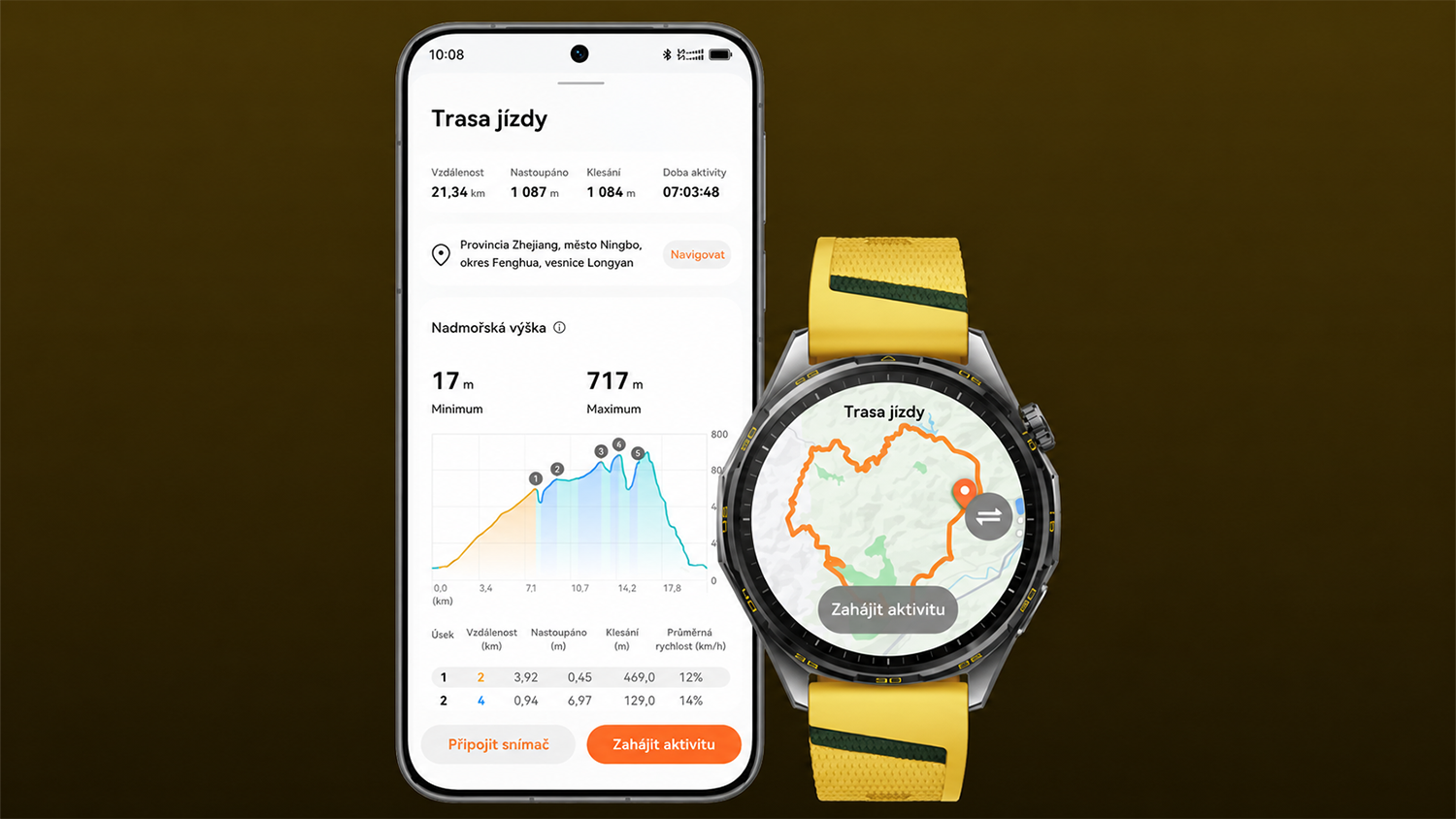 Mapa na hodinkách Huawei Watch GT 7 41mm