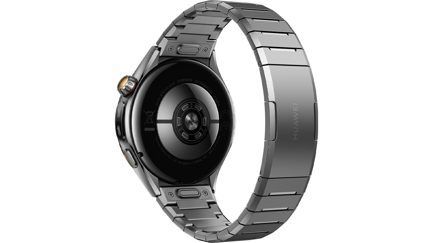 Pohled zezadu na chytr&eacute; hodinky Huawei Watch 6 Pro 46 mm NFC Titanium