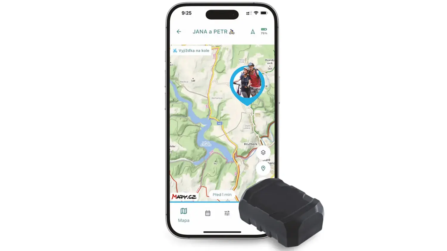 GPS lokátor Mala tracker na kolo s telefonem