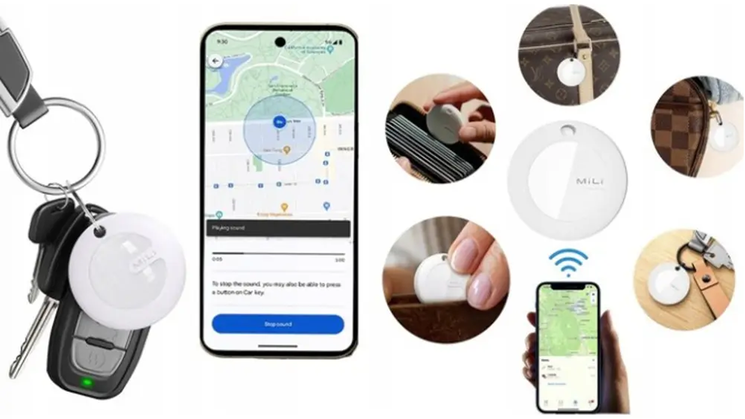GPS lok&aacute;tor MiTag připevněn&yacute; na věcech