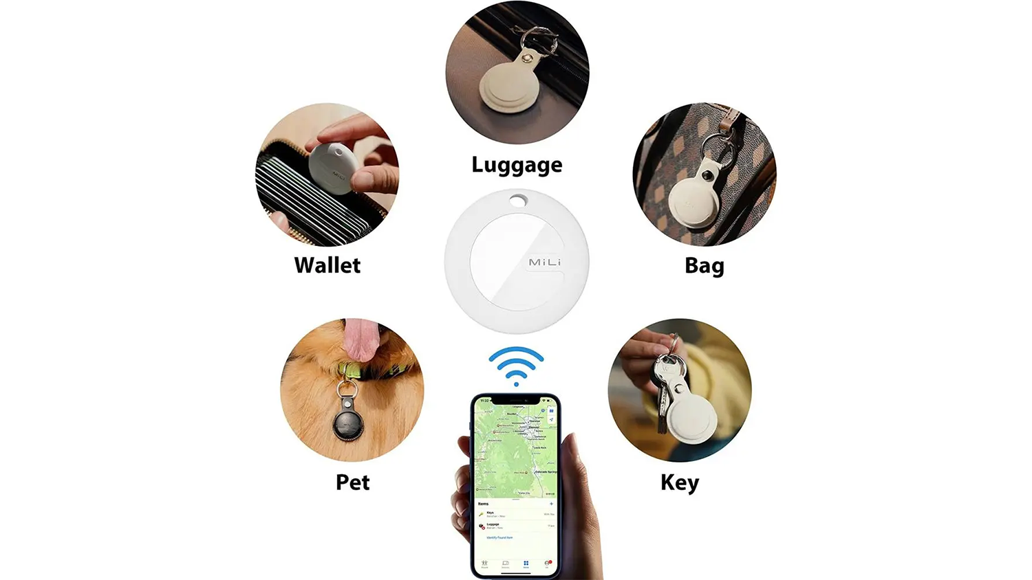 GPS lokátor MiTag připevněný na věcech
