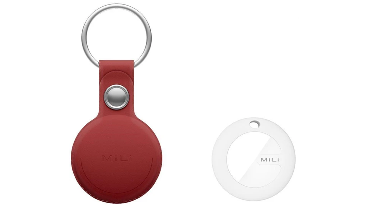 GPS lok&aacute;tor MiTag pro Apple b&iacute;l&yacute; + červen&eacute; pouzdro 1ks