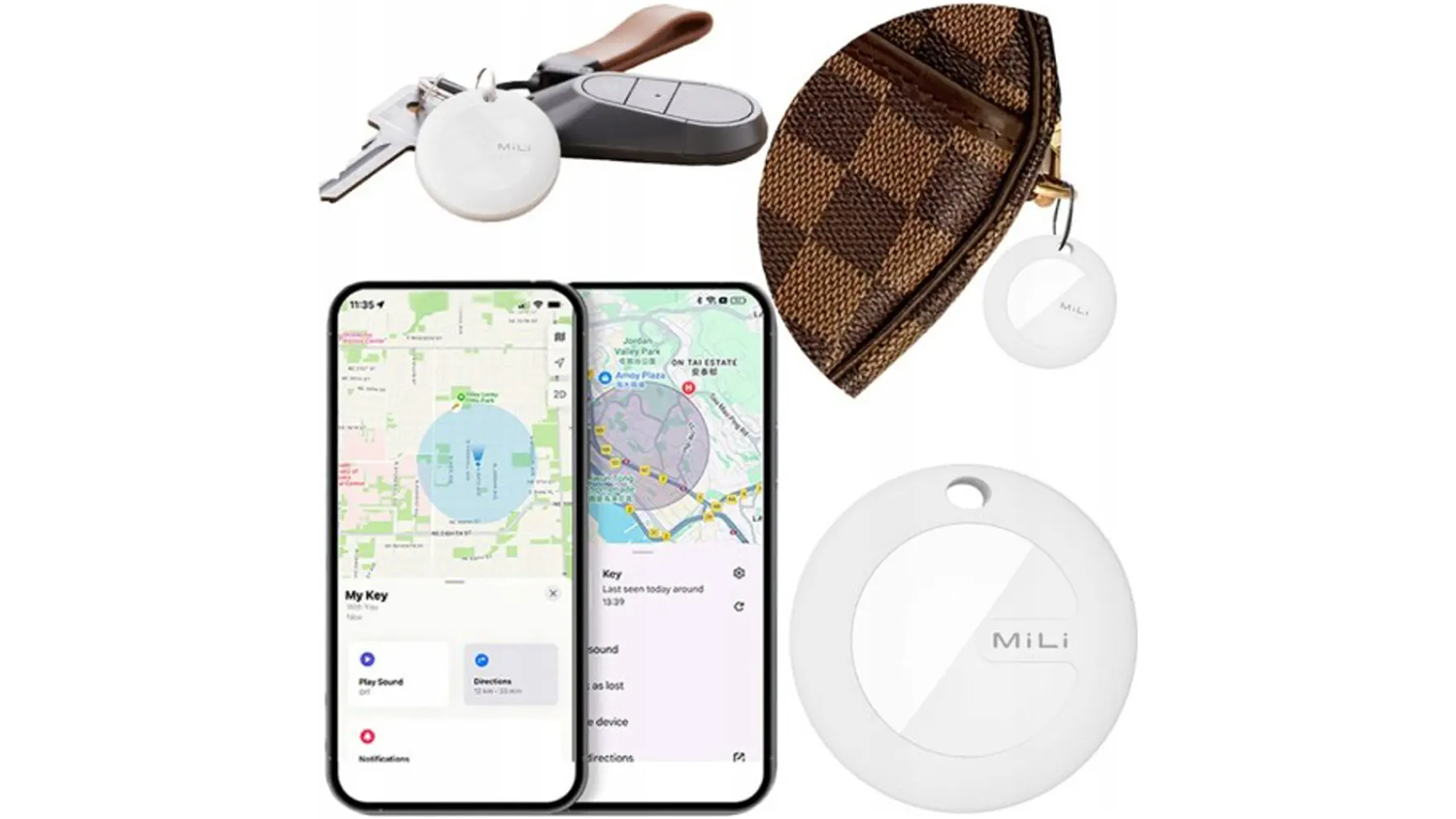 GPS lok&aacute;tor MiTag DUO připevněn&yacute; na věcech