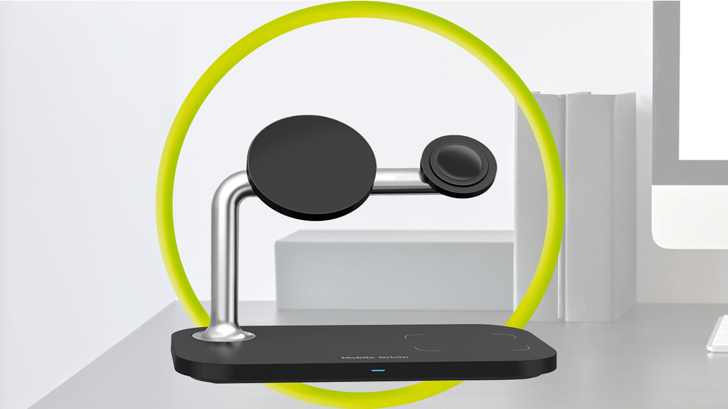 Bezdr&ocirc;tov&aacute; nab&iacute;jačka Mobile Origin Wireless Magnetic Charger na stole