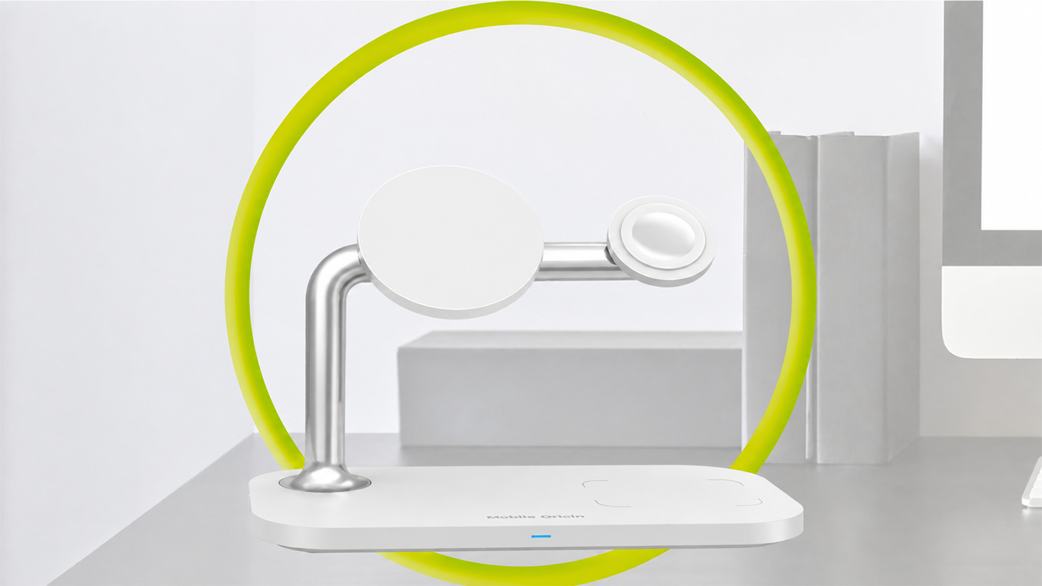 Bezdr&ocirc;tov&aacute; nab&iacute;jačka Mobile Origin Wireless Magnetic Charger na stole