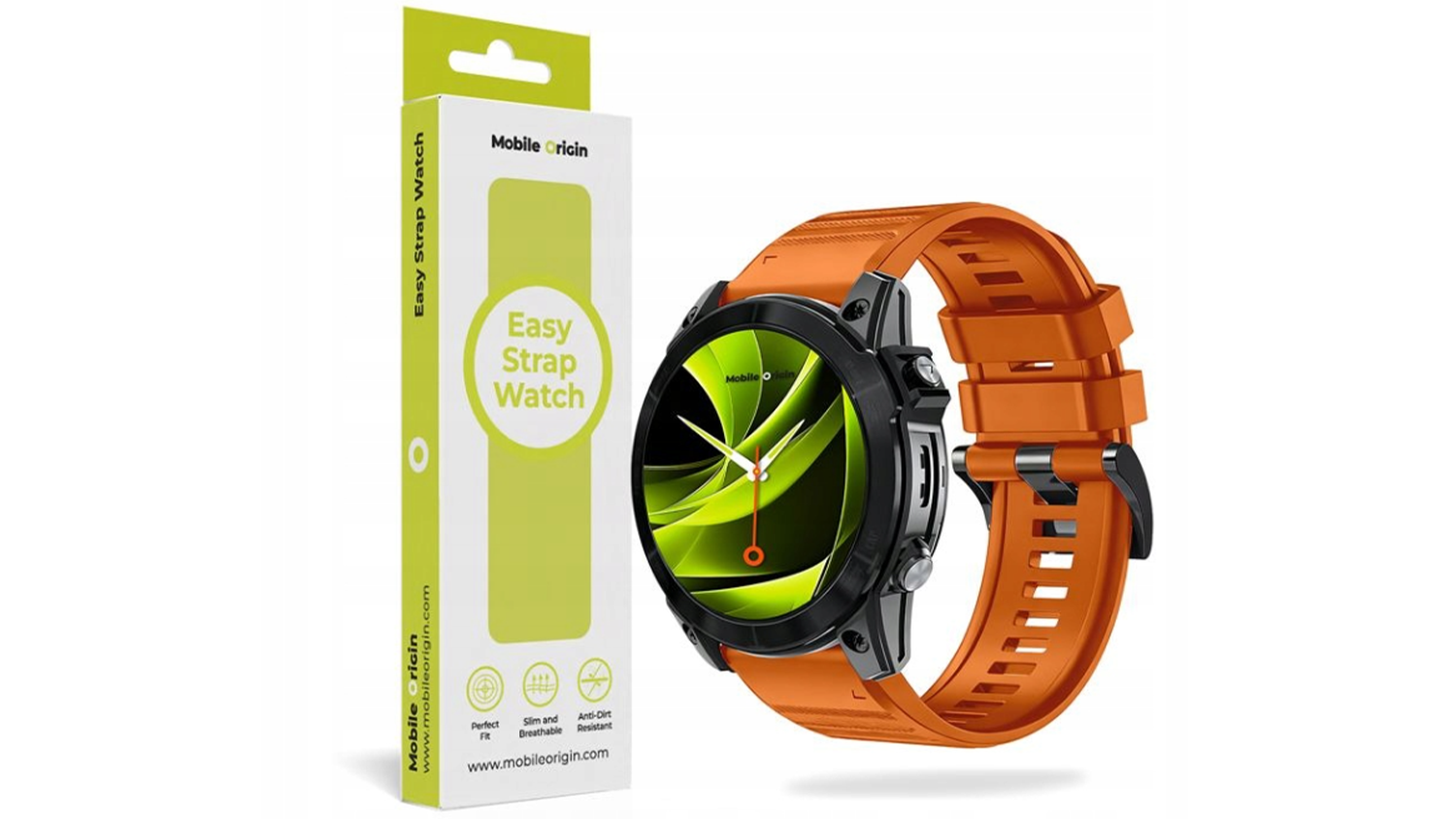 Řemínek na hodinky Mobile Origin Easy Strap Silicone Watch 20 mm oranžový
