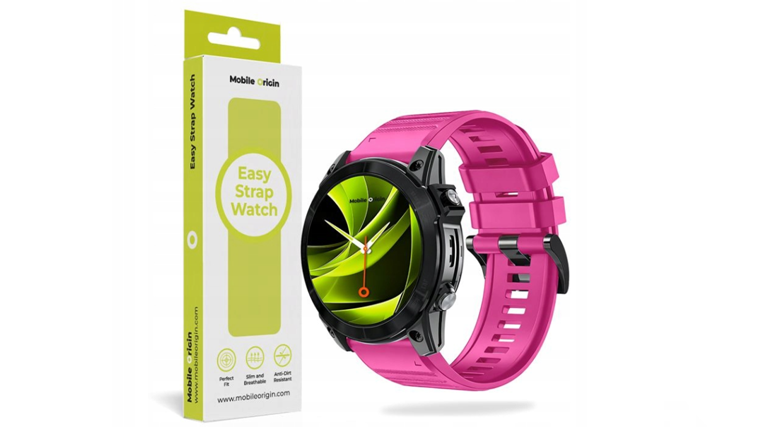 Řemínek na hodinky Mobile Origin Easy Strap Silicone Watch 20 mm růžový