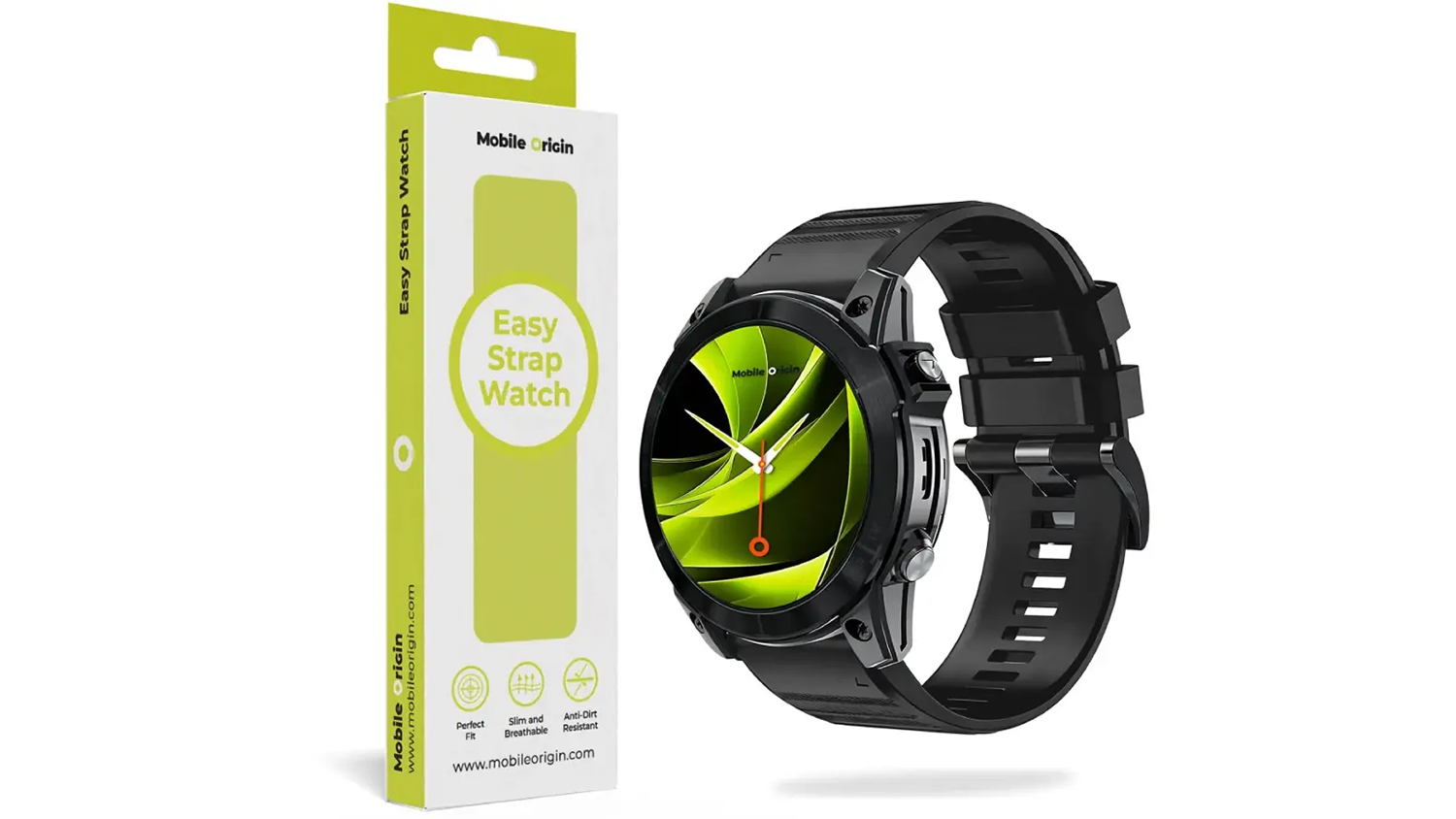 Řemínek na hodinky Mobile Origin Easy Strap Silicone Watch 22 mm černý