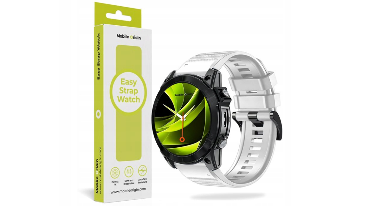 Řemínek na hodinky Mobile Origin Easy Strap Silicone Watch 22 mm bílý
