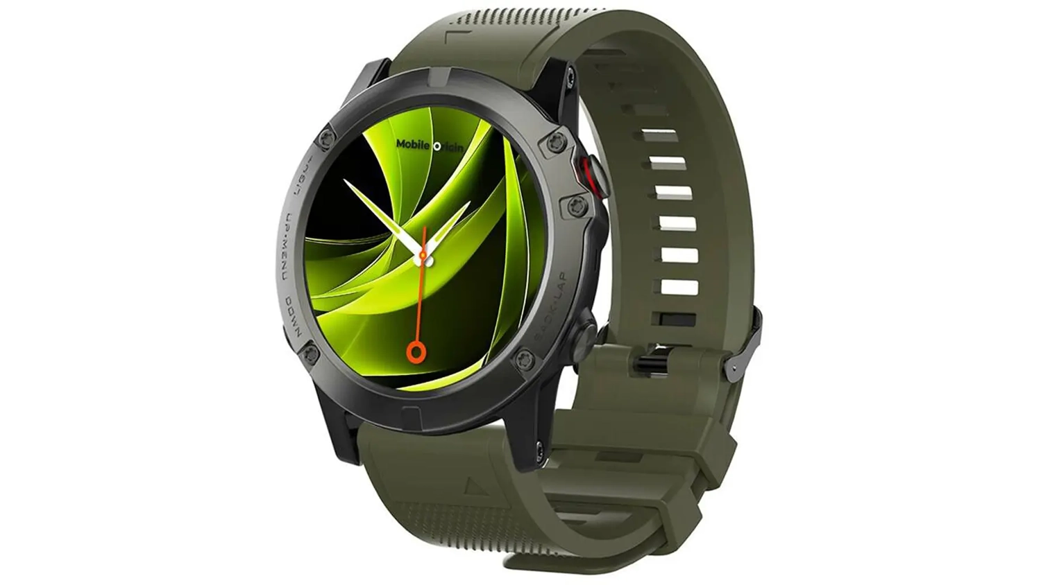 Řem&iacute;nek na hodinky Mobile Origin Easy Strap ES1 Quick Fit pro Garmin 22mm tmavě zelen&yacute; předn&iacute; pohled