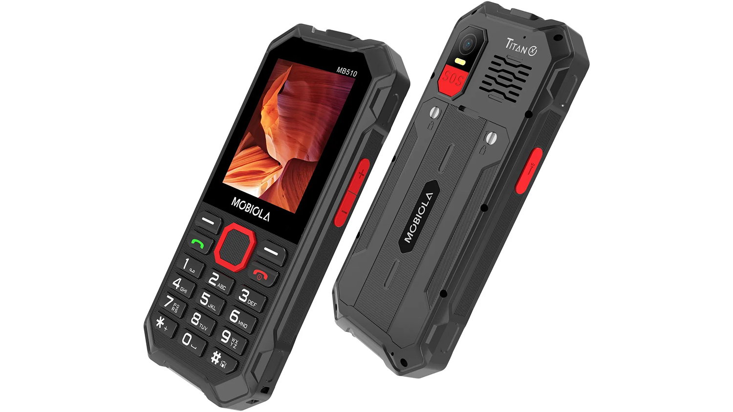 Mobiln&yacute; telef&oacute;n MOBIOLA MB510 TitanX bočn&aacute; a zadn&aacute; strana