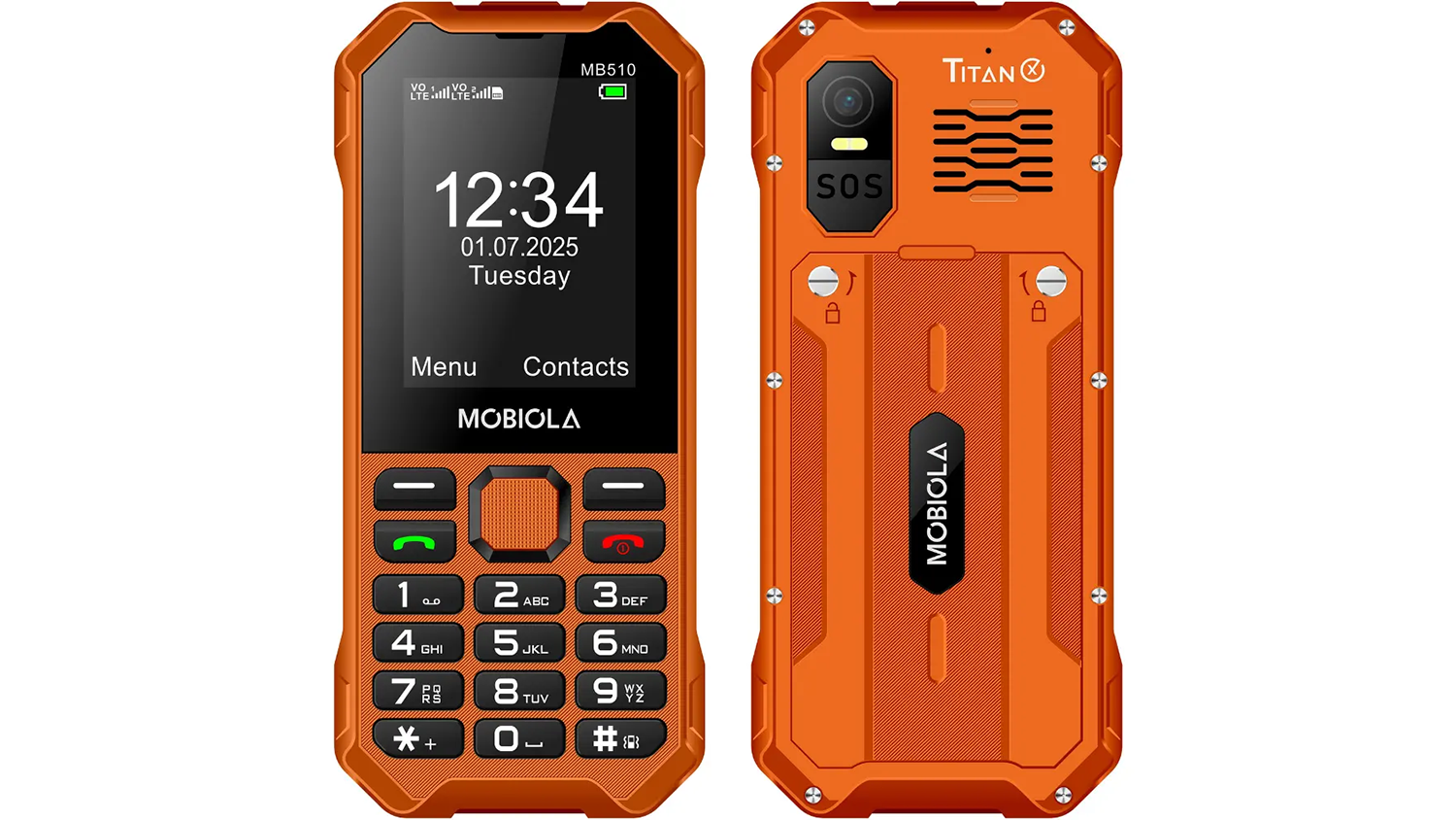 Mobiln&yacute; telef&oacute;n MOBIOLA MB510 TitanX, oranžov&yacute;