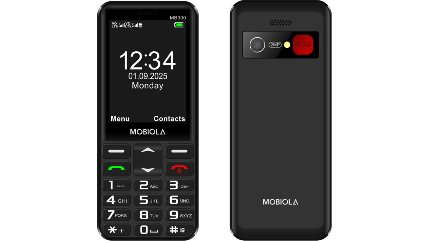 Mobilný telefón MOBIOLA MB900 4G, čierny