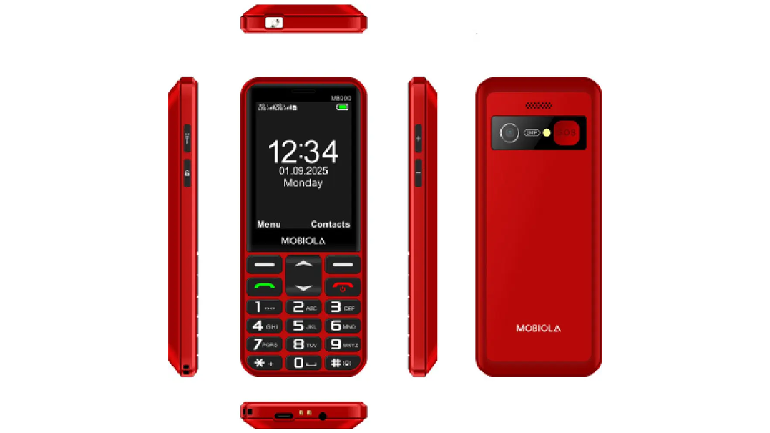 Mobilný telefón MOBIOLA MB900 4G zo všetkých uhlov pohľadu